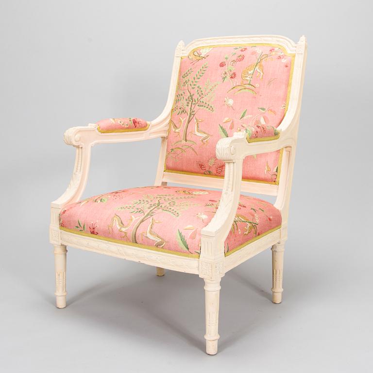 A Louis XV style armchair, late 19th-century.