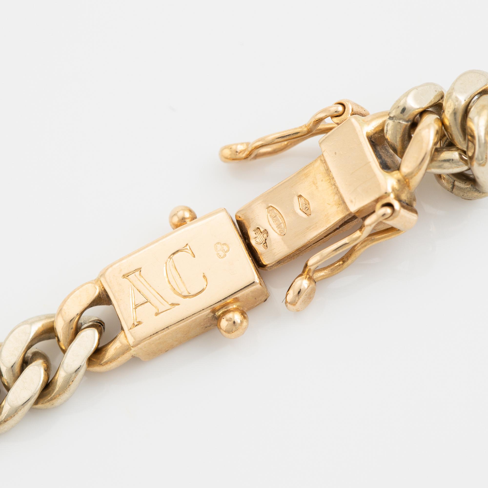 Armband, 18K tvåfärgat guld, Balestra, pansarlänk.