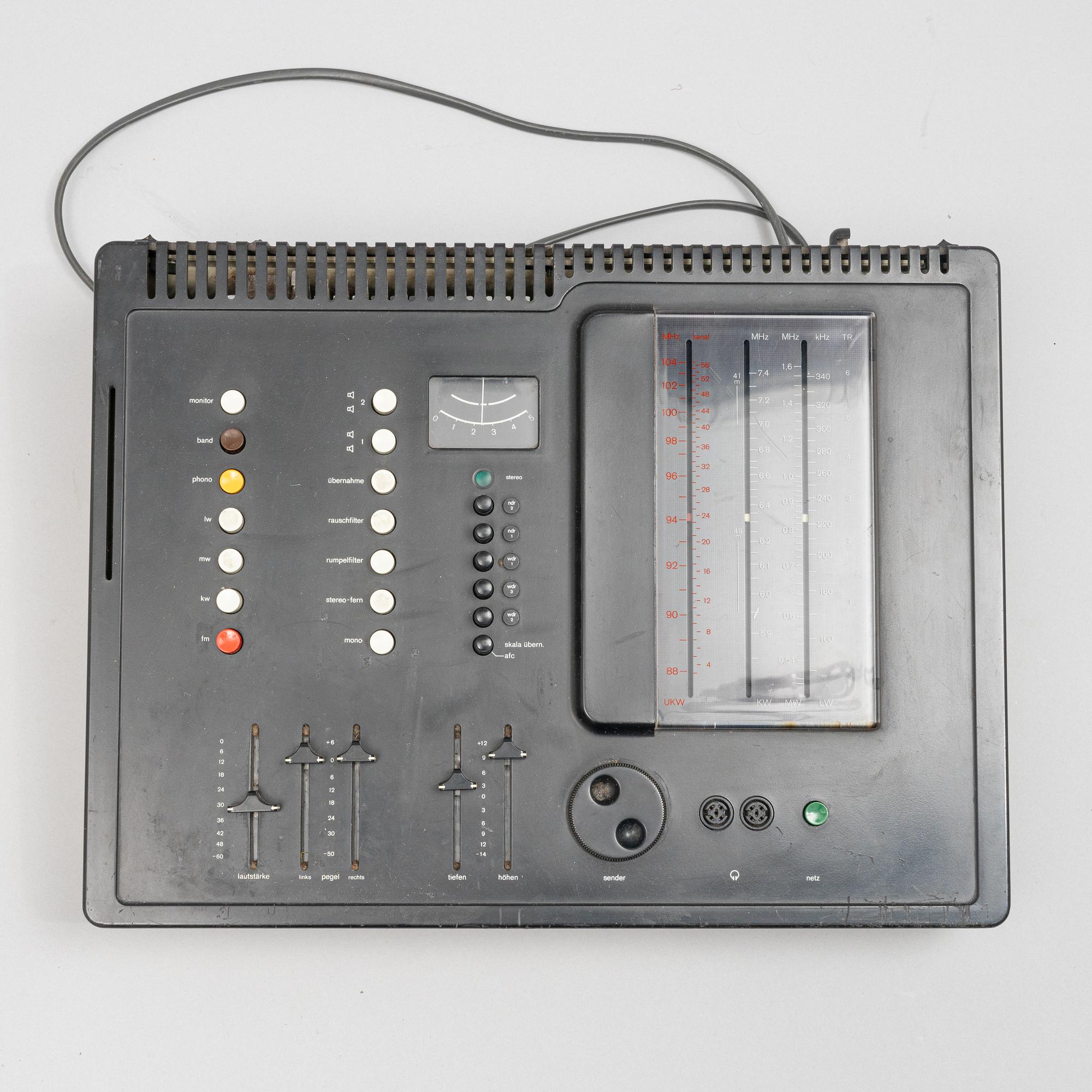 Dieter Rams, stereoutrustning, 5 delar, Braun, Tyskland 1970-tal.