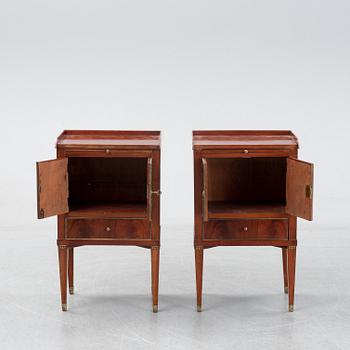 A pair of late Gustavian style bedside cabinets, second half of the 19th century.