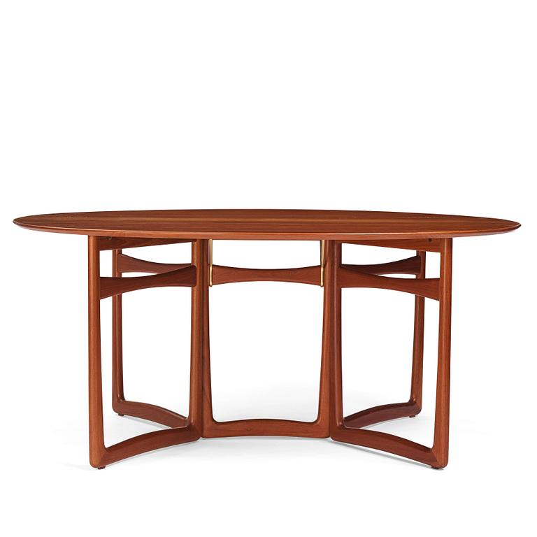 Peter Hvidt & Orla Mølgaard Nielsen, a teak gate leg dining table, France & Son, Denmark, 1950s-1960s.