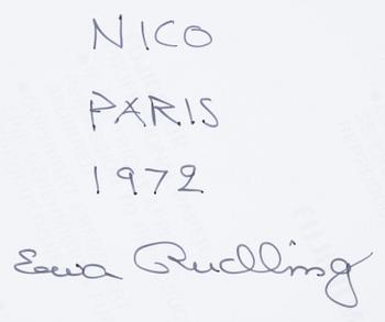 Ewa Rudling, fotografi, C-print, föreställande Nico, signerat.