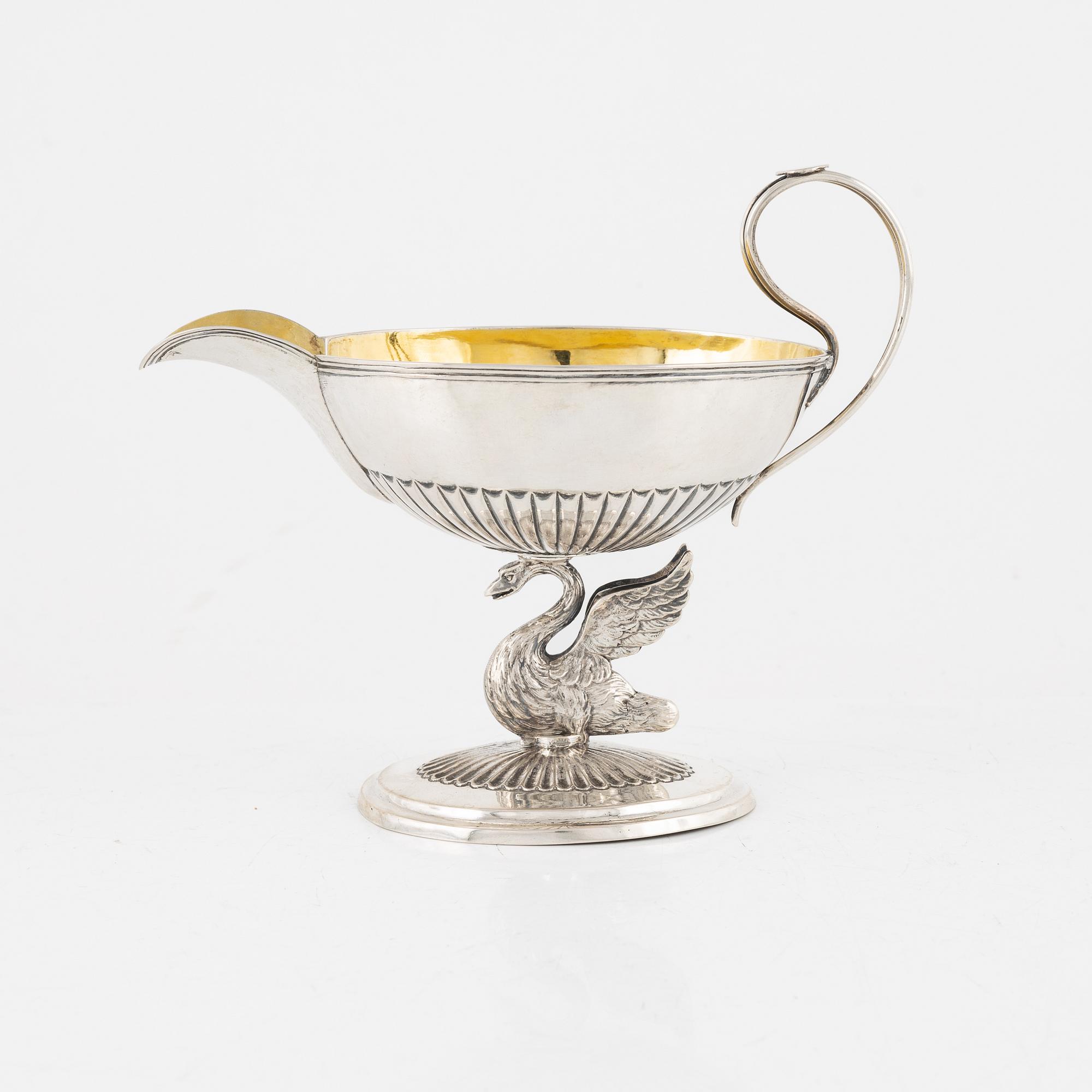 Johan Petter Grönvall, gräddkanna, silver, empire, Stockholm 1817.