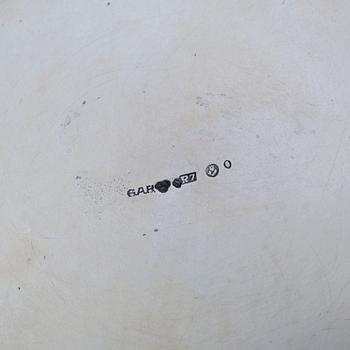 A 3 part silver coffee service dated 1919.