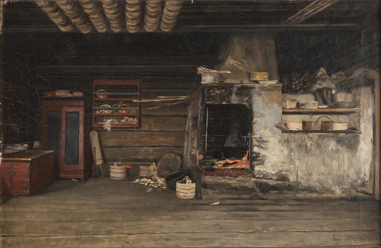 Arvid Liljelund, Cottage interior from Säkylä.