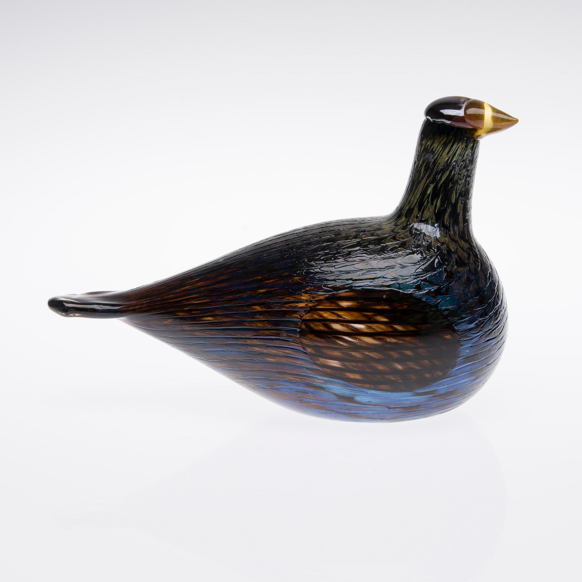 FÅGEL, glas, Oiva Toikka, signerad O. Toikka Iittala.