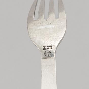 Harald Nielsen, cutlery, 7 pieces, sterling silver, model Pyramid, Georg Jensen/Georg Jensen & Wendel, Denmark.