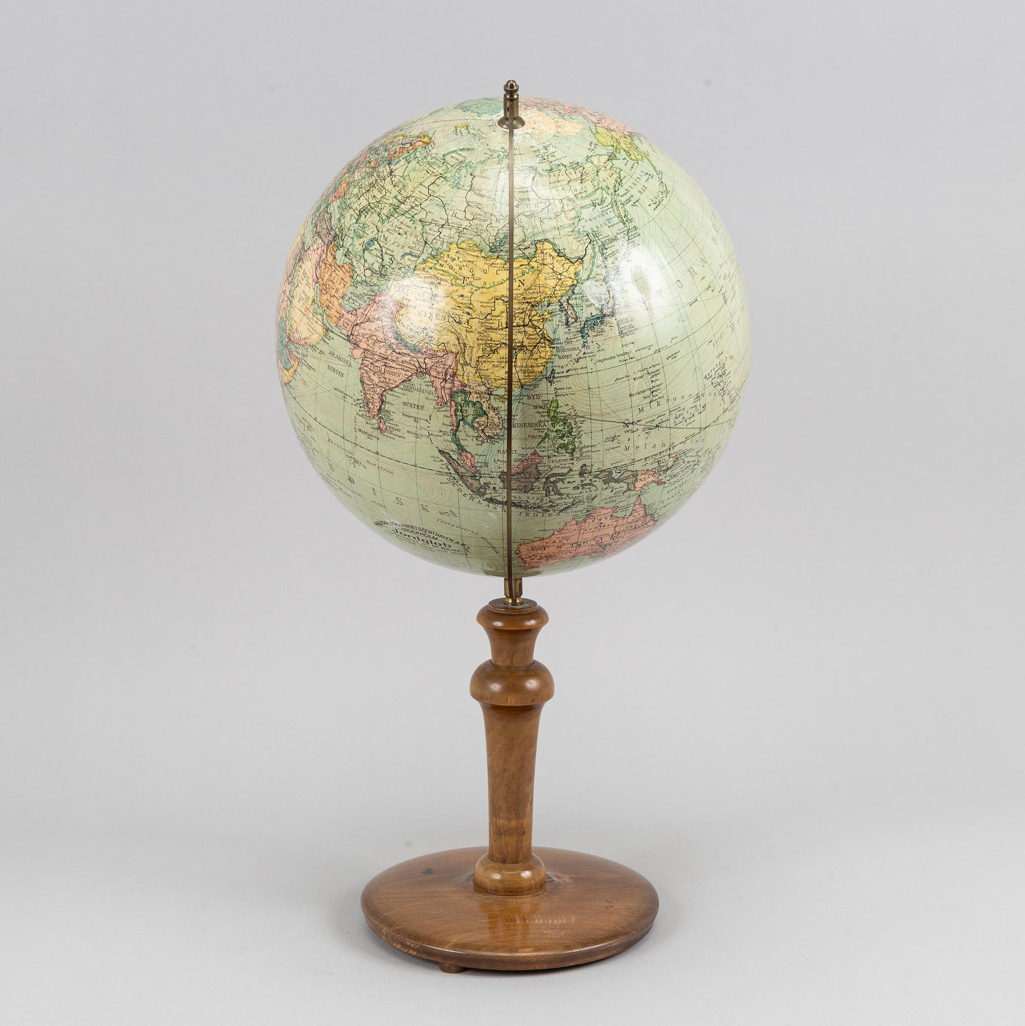 Jordglob, Svenska Bokhandelscentralen, Stockholm, 1900-talets mitt.