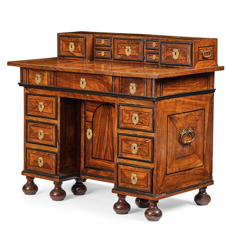 A Swedish Baroque Royal writing desk, by Hindrich von Hachten Ordered for the queen Hedvig Eleonora (1636-1715) 1683.