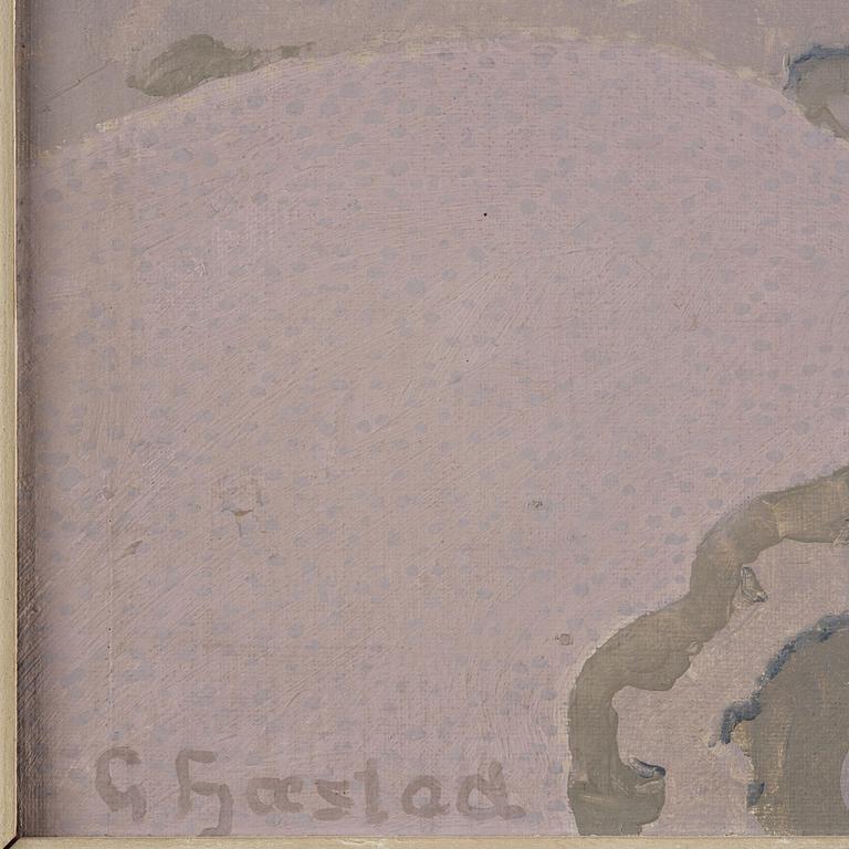 Gustaf Fjaestad, Winter landscape with sunlit watercourse.