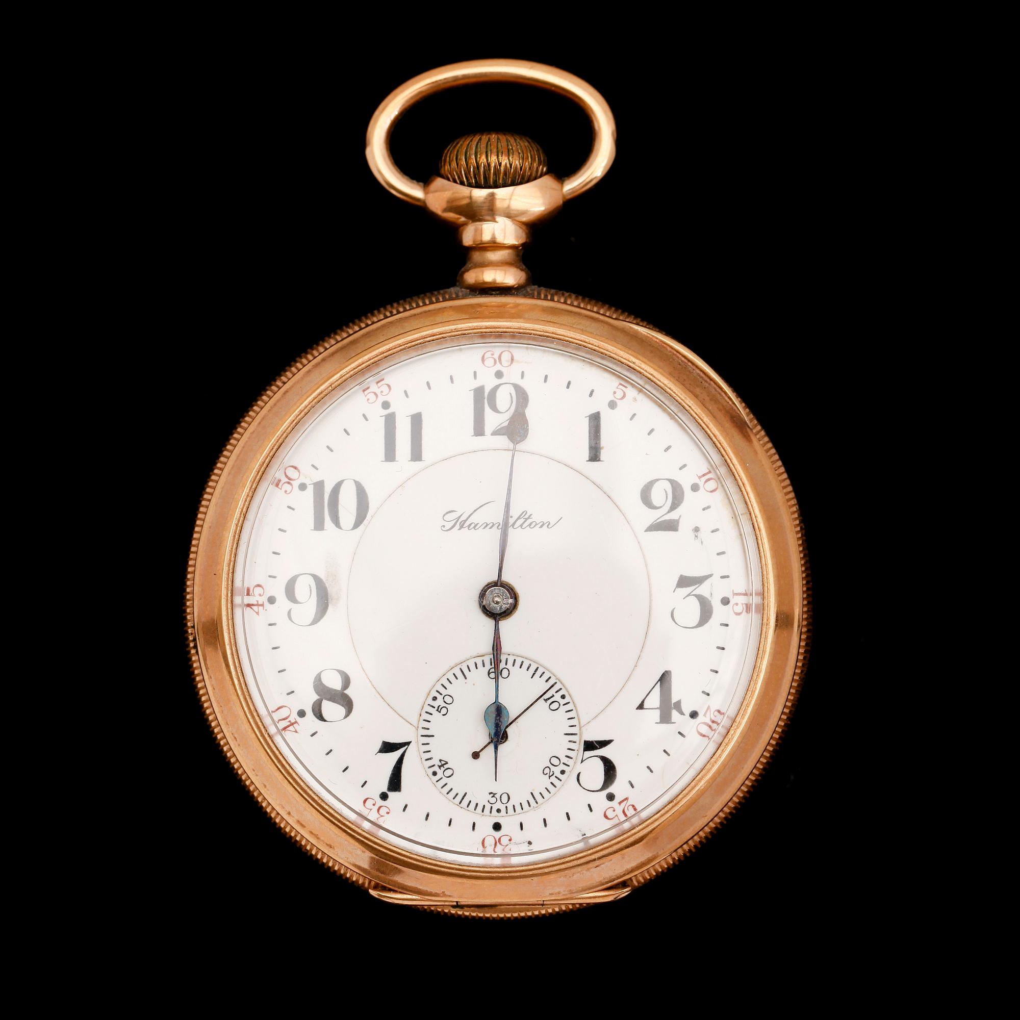 FICKUR, 14 k guld, Hamilton, tidigt 1900-tal.