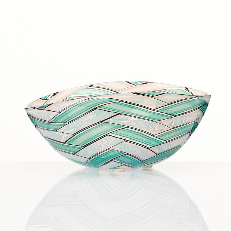 Ercole Barovier, a green 'A Spina' bowl, Barovier & Toso, Murano, Italy 1950-60s.