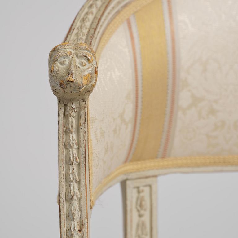A matched pair of late Gustavian armchairs.