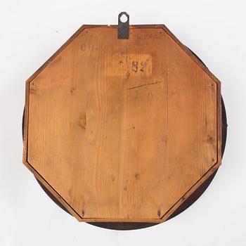 A 19th century wall clock marked LFS Schutz Marke, Germany.