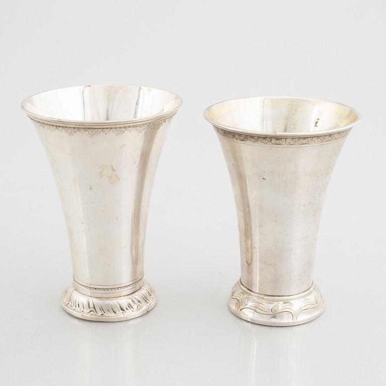 Two Swedish silver beakers, including GAB, Stockholm 1894.