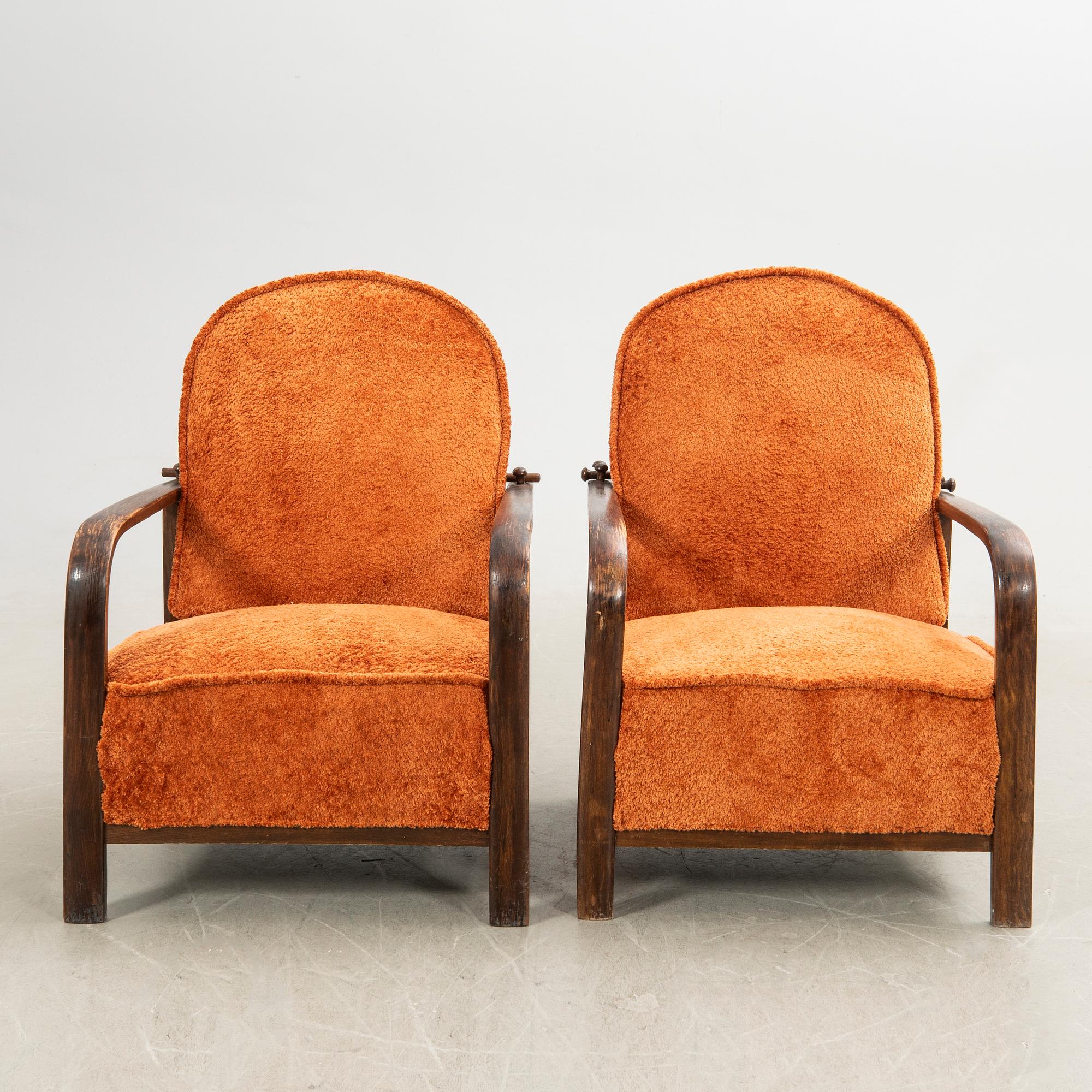 Armchairs, a pair, Art Deco, first half of the 20th century.