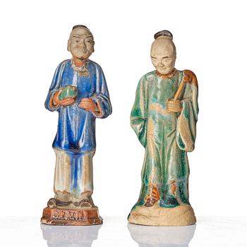 Skulpturer, sju stycken, keramik. Kina, tidigt 1900-tal.