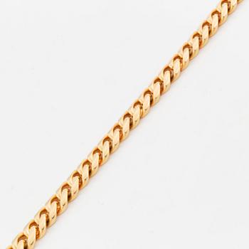 An 18K gold necklace with a round brilliant-cut diamond weight ca 1.65 cts quality ca I vs, by Jan Hellströmer.