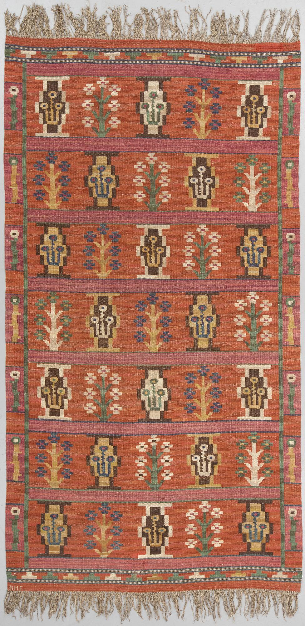 MÄRTA MÅÅS-FJETTERSTRÖM, DRAPERI, "Klosterblomman", rölakan, ca 258 x 139 cm, signerat MMF.
