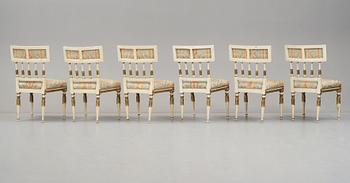 A set of 6 late Gustavian chairs attributed to E Öhrmark.