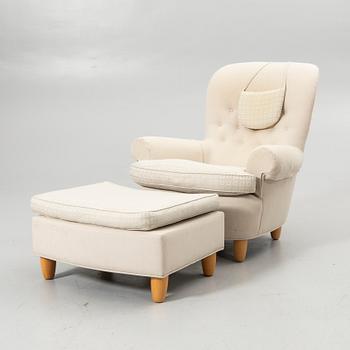 Carl Malmsten, Armchair with footstool, “Jättepaddan”, O. H. Sjögren, Tranås.