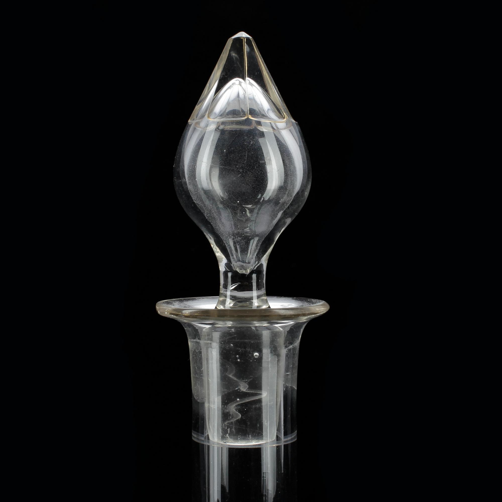 KARAFFER MED PROPP, glas, 1800-talets mitt.