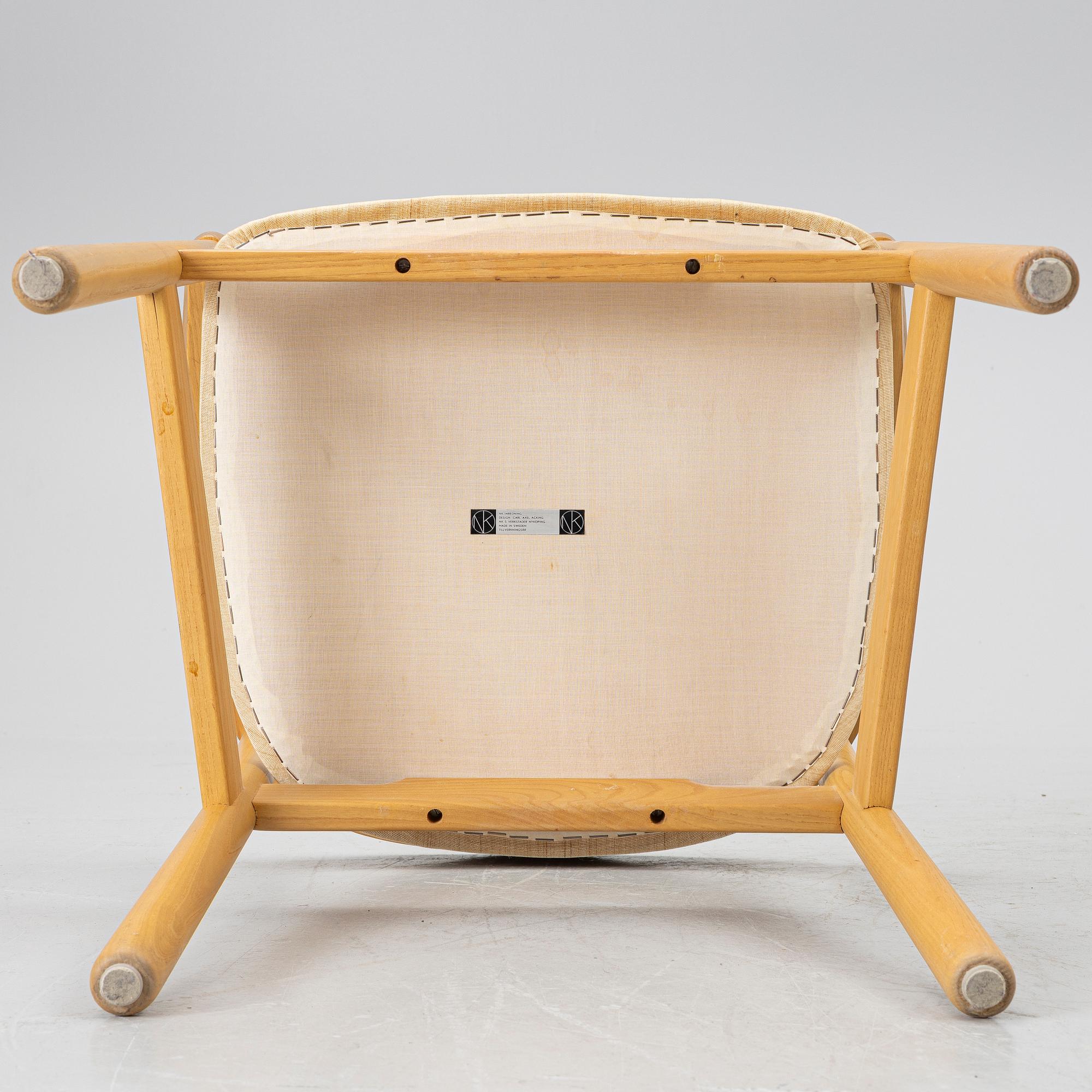 Carl-Axel Acking, Six "Tokyo" chairs, 'Triva series', Nordiska Kompaniet, 1960's.