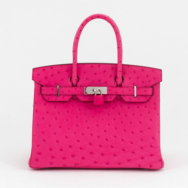 Hermès, a pink ostrich 'Birkin 30' handbag, 2019.