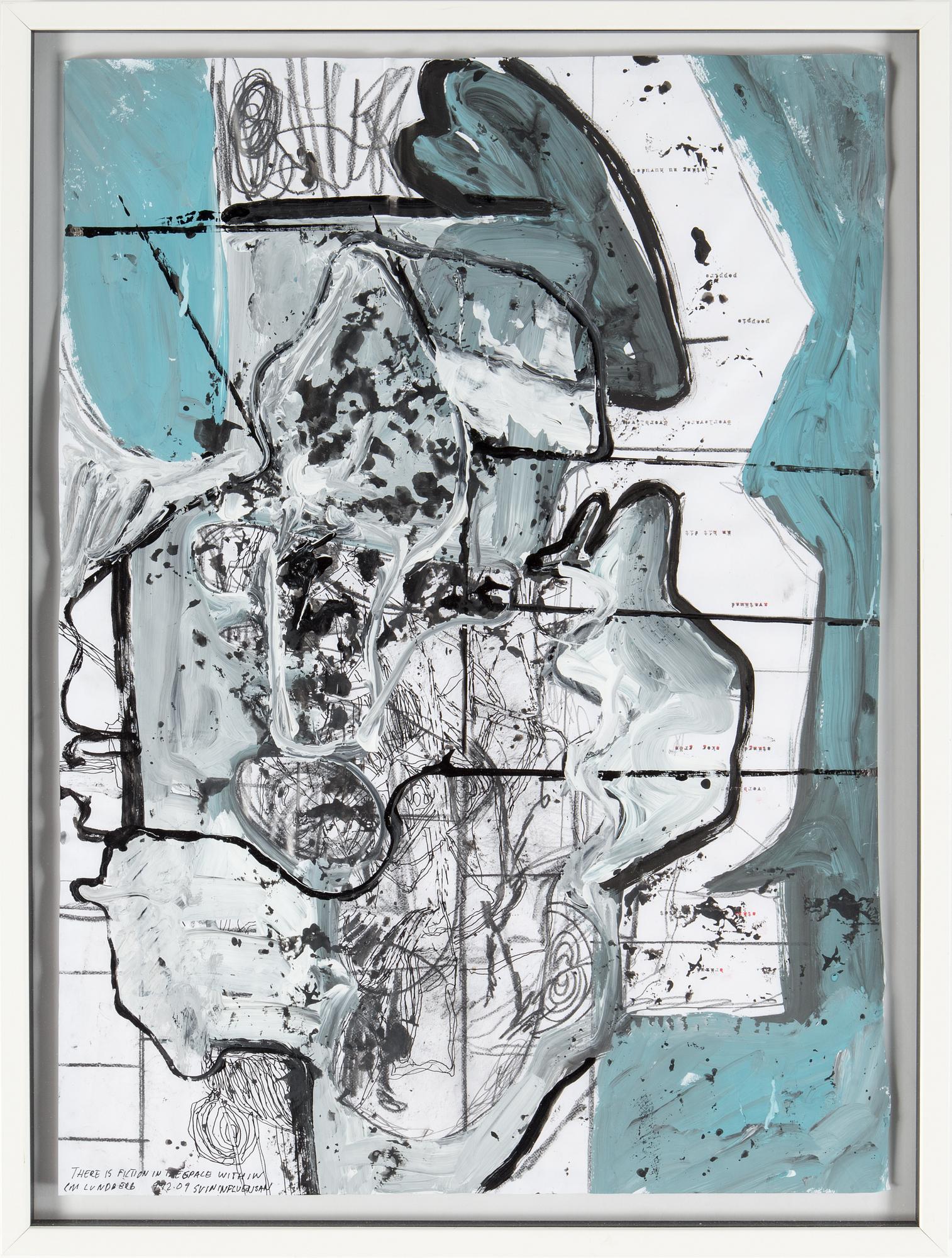 CARL MICHAEL LUNDBERG,blandteknik och collage, signerad CM Lundberg och daterad 91209.