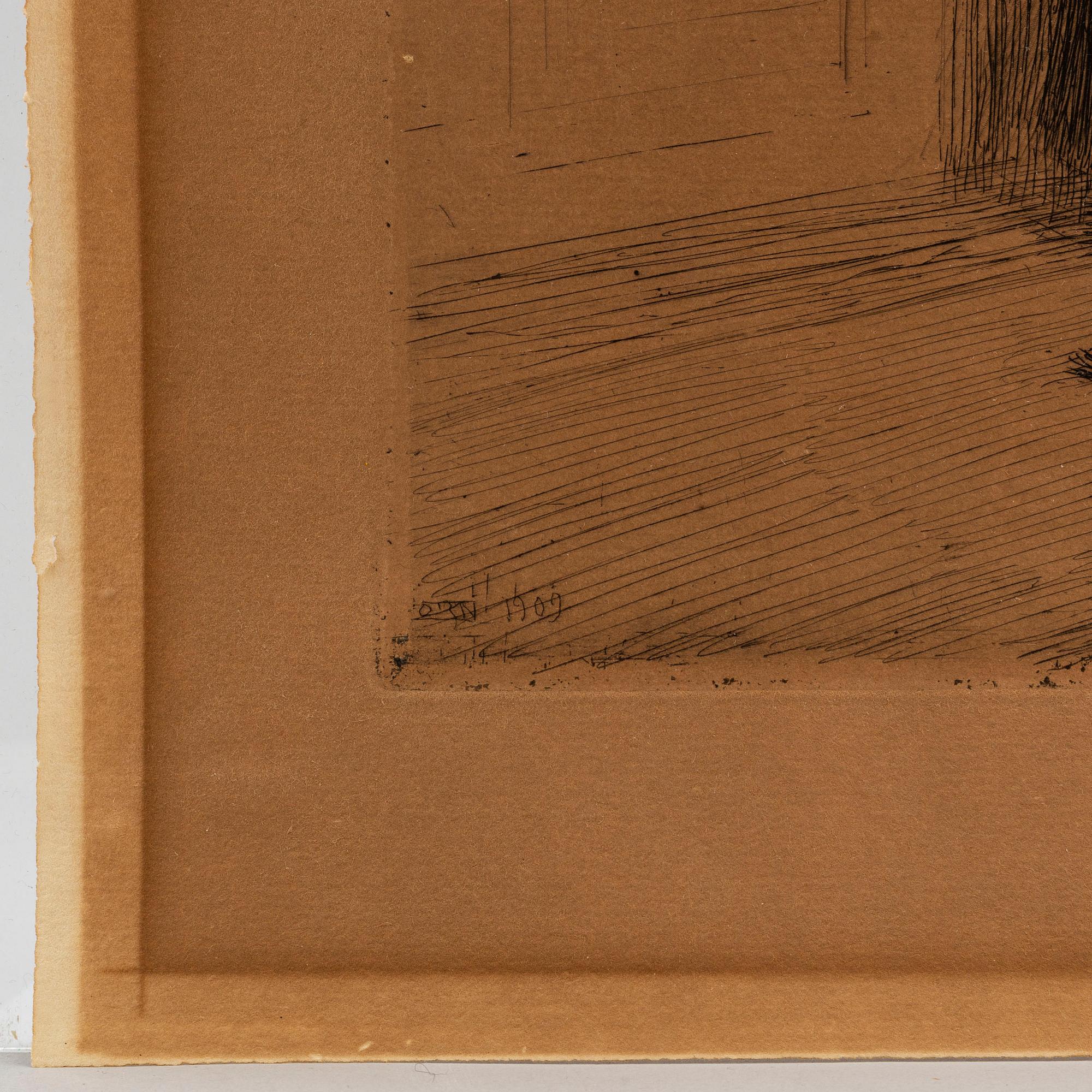 ANDERS ZORN, etching, 1909, state VI of VI, signed in pencil.
