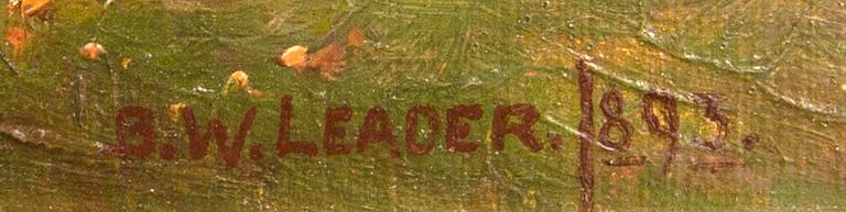 Benjamin Williams Leader, oil on canvas, signed, dated 1893.
