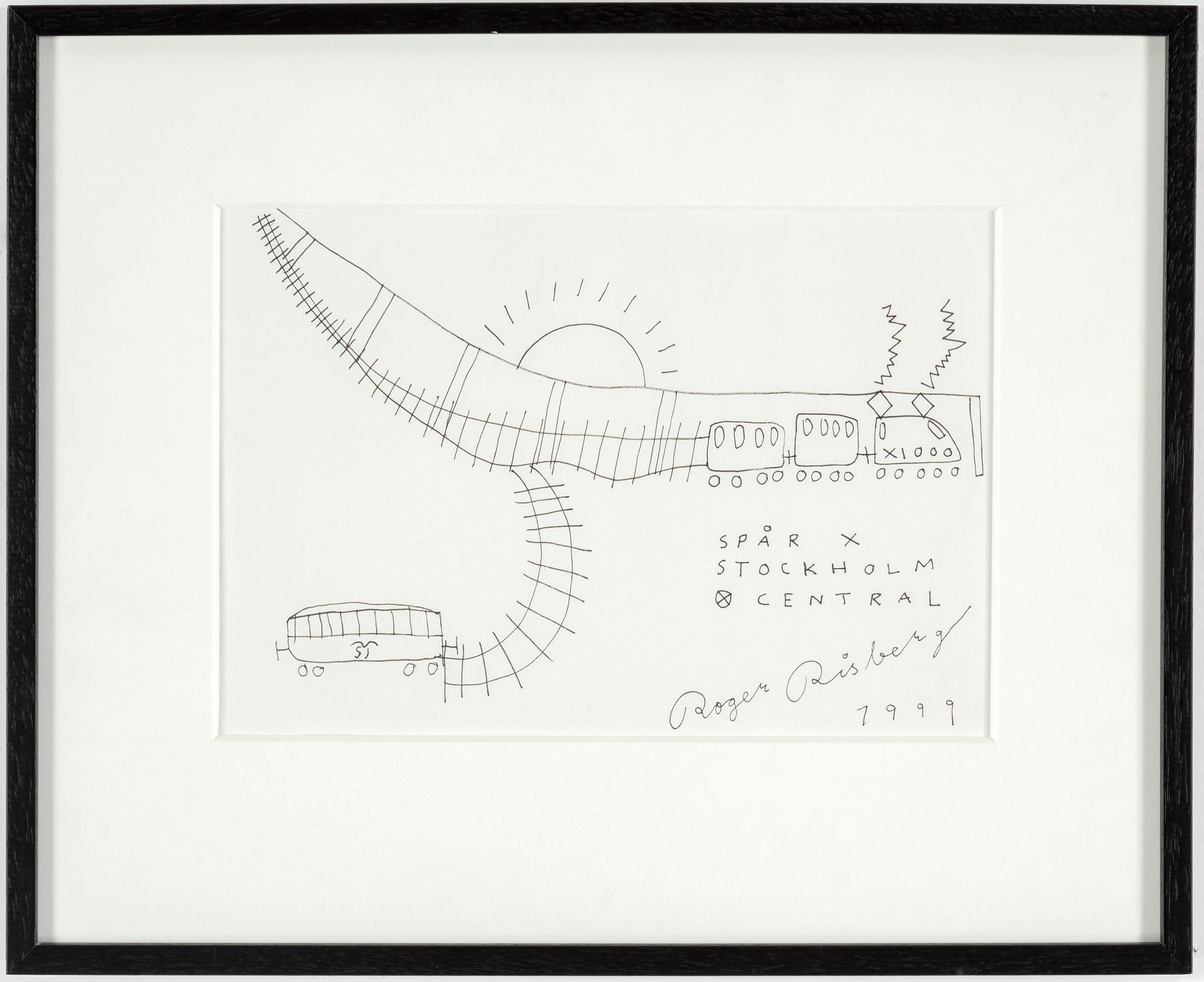 ROGER RISBERG, indian ink on paper, signed Roger Risberg and dated 1999.