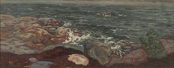 Helmer Osslund, oil on grease proof paper/paper-panel, signed below the frame (left).