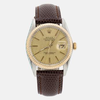 ROLEX, Oyster Perpetual, Datejust (T Swiss T), "Linen Dial", Chronometer, wristwatch, 36 mm.