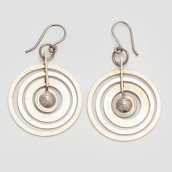 Tapio Wirkkala, earrings, "Silver Moon", silver, Kultakeskus 1972.