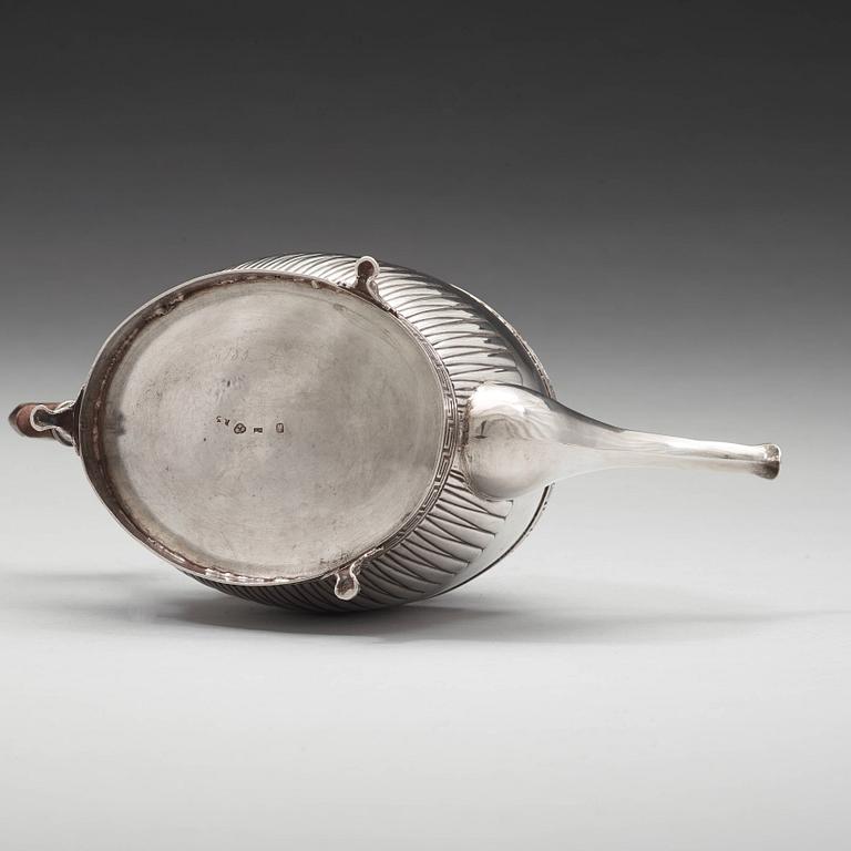 A Swedish 19th century silver tea-pot, mark of Bengt Tellander, Jönköping 1823.