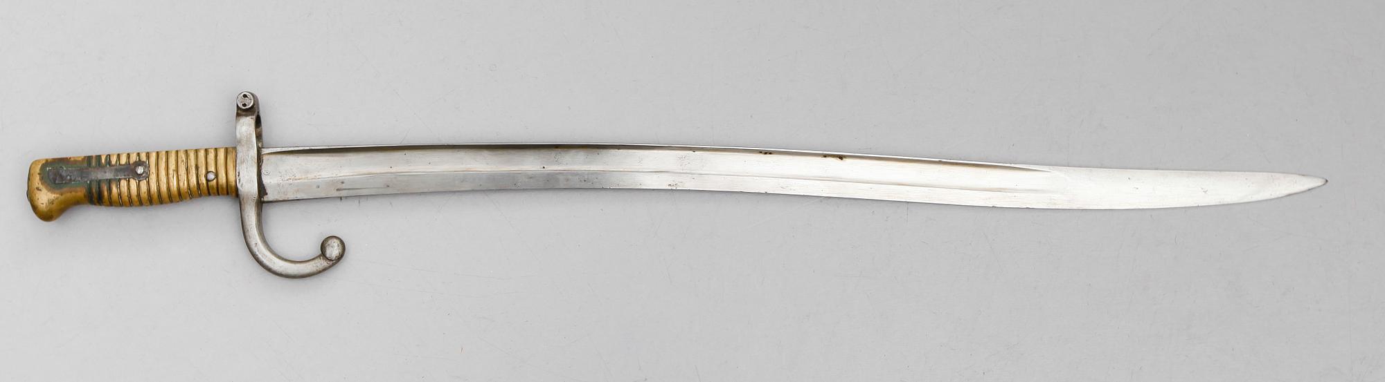 BAJONETT, m/1866 chassepot, Frankrike.