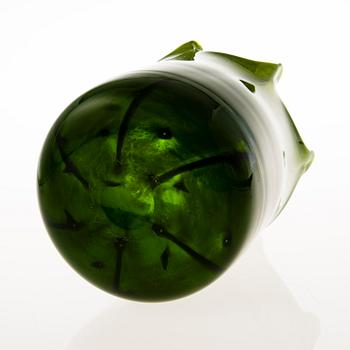 TIINA NORDSTRÖM, a 'Green swirl' art glass signed Tiina Nordström Nuutajärvi 1996.