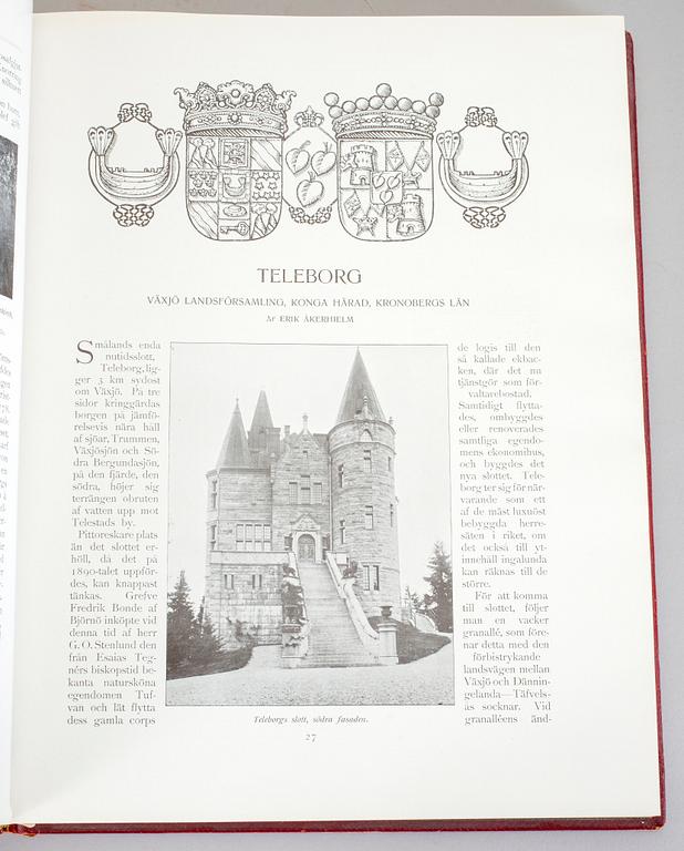 SVENSKA SLOTT OCH HERRESÄTEN VID 1900-TALETS BÖRJAN, 5 vol, Nordisk Familjeboks Tryckeri, Stockholm, 1909-1914.