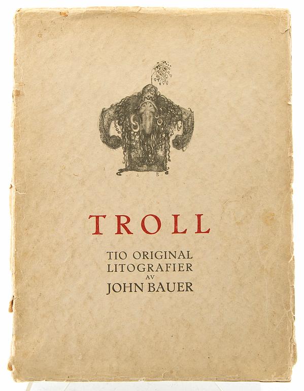 John Bauer, "Troll" tio litografier i mapp.