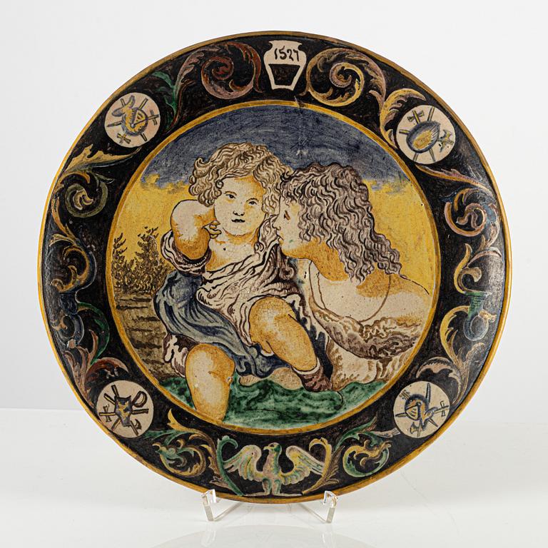 Jug, majolica in Renaissance style, 19th century.