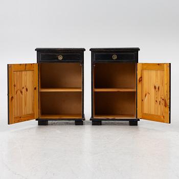 Bed cabinets, a pair, Gustavian style, 20th century.