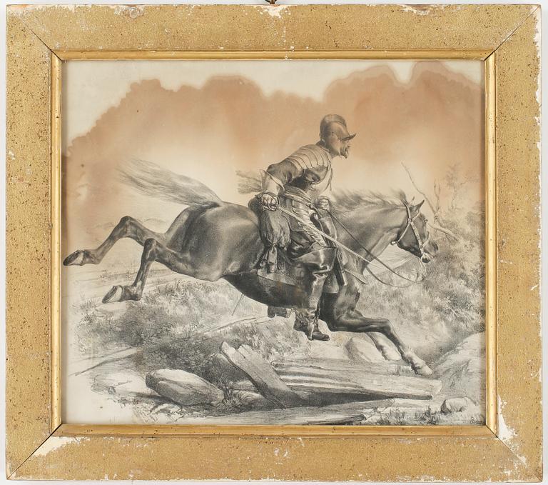 OSCAR ANDERSSON, efter, ett par, litografier, signerade och daterade 1868 i trycket.