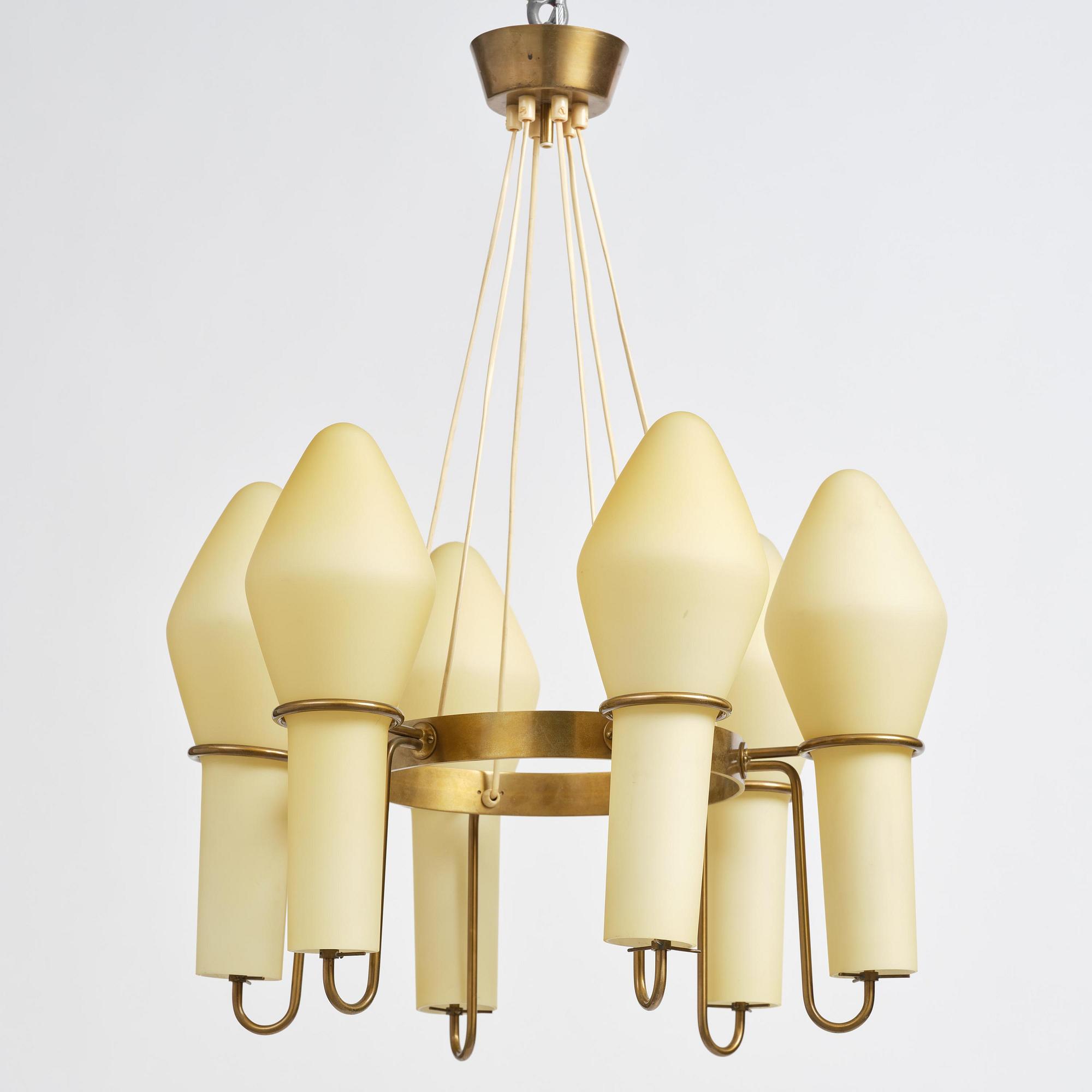 Hans-Agne Jakobsson, a rare ceiling lamp, Hans-Agne Jakobsson AB, Markaryd, 1950s.