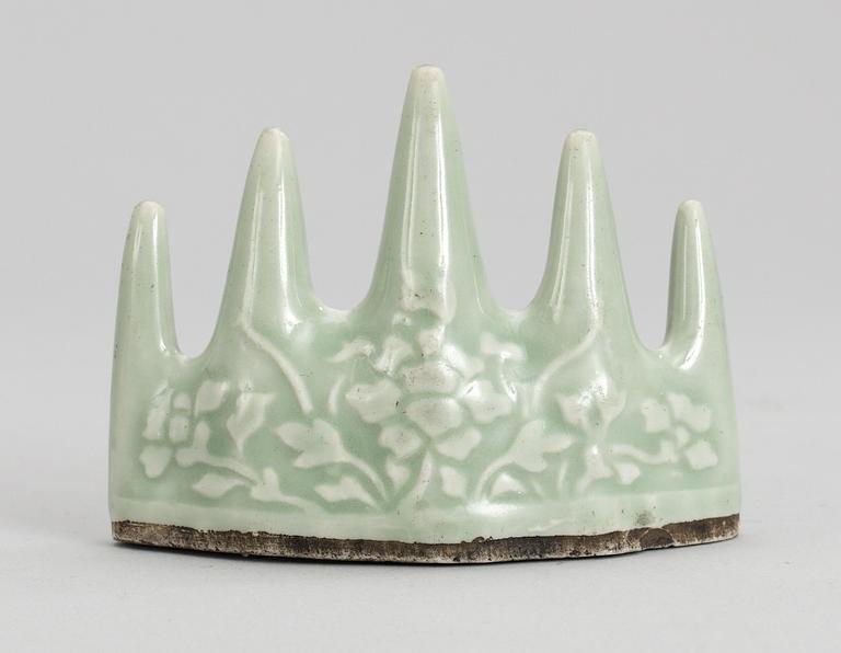 A celadon brush stand, Qing dynasty, 19th Century.