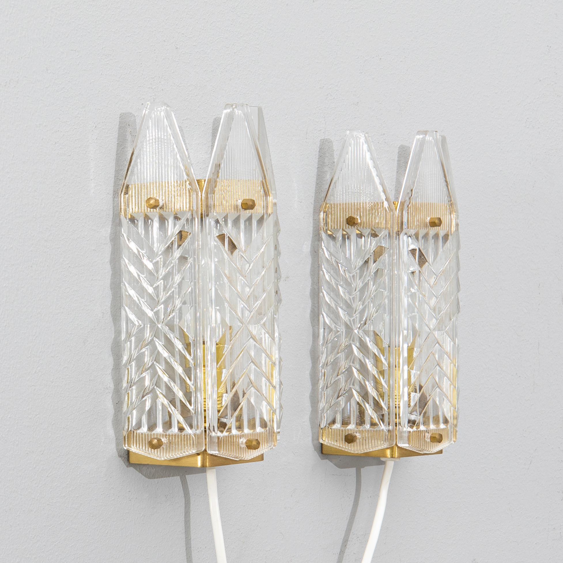 Wall lamps, a pair, second half of the 20th century.