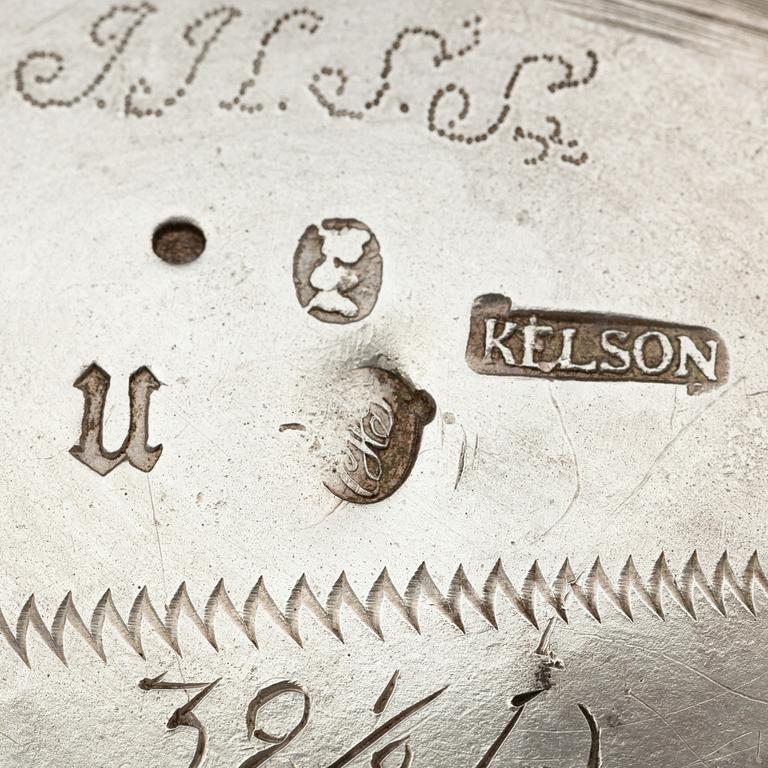 Kilian Kelson, tekanna, silver, Stockholm 1756. Rokoko.