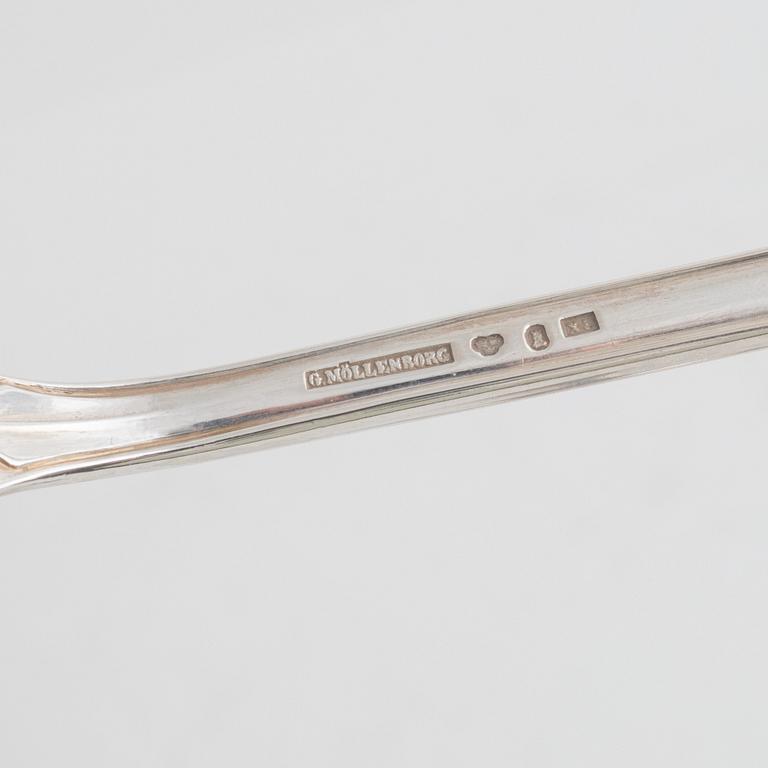 Skedar, 11 st, silver, bl.a. Gottfried Dubois, Stockholm 1743.