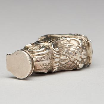 Jöran Stammer, luktdosa, silver, (verksam i Jönköping 1729-1752(-1754)). Rokoko.