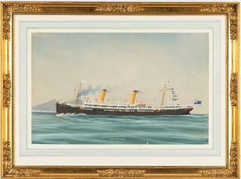 Luca Papaluca, Royal Mail Ship "Ophir" vid Vesuvius.